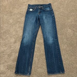 Cinch Dark Blue Denim Jeans with Logo Patch